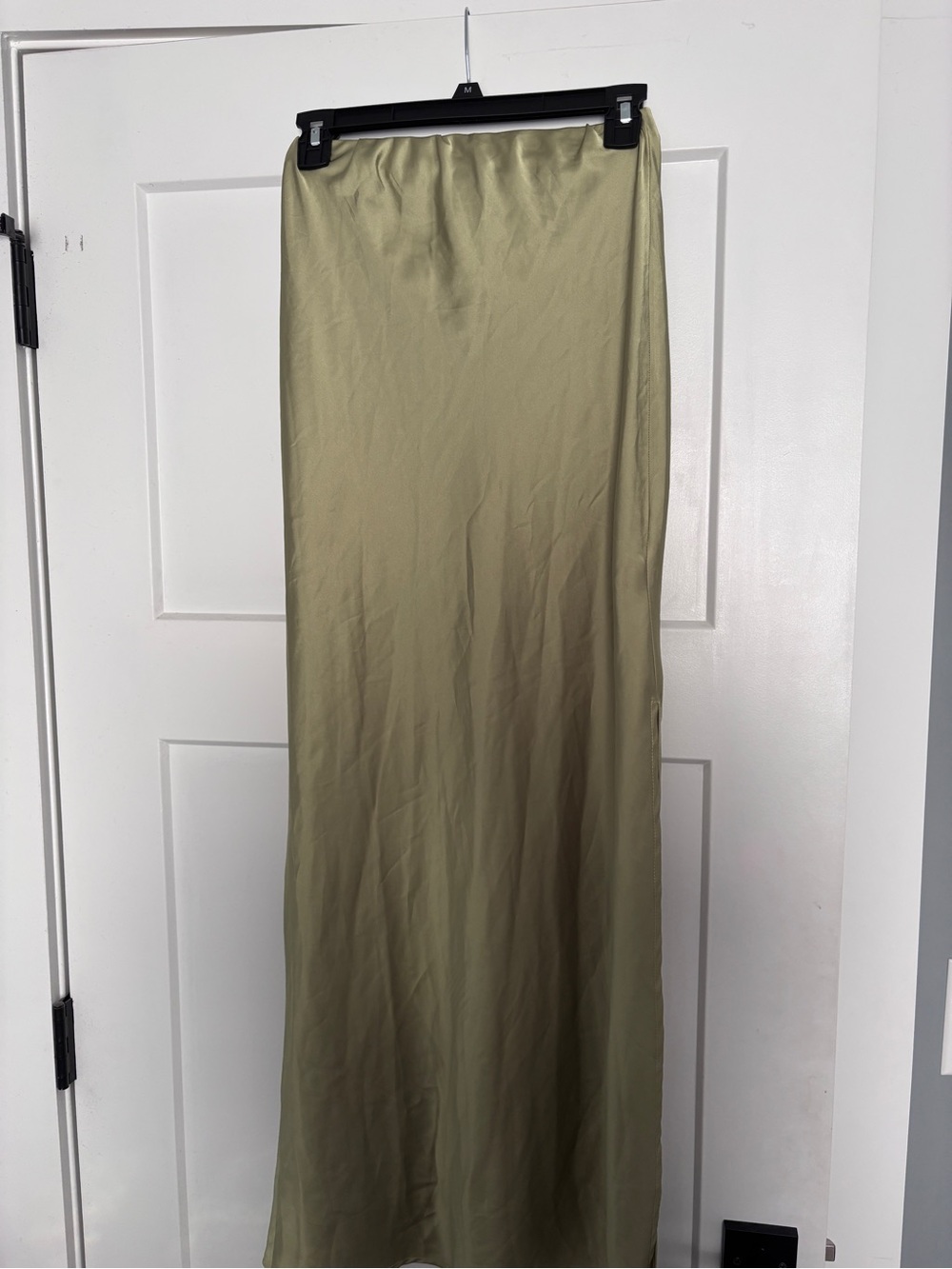Forever 21 Olive Green Satin Maxi Skirt